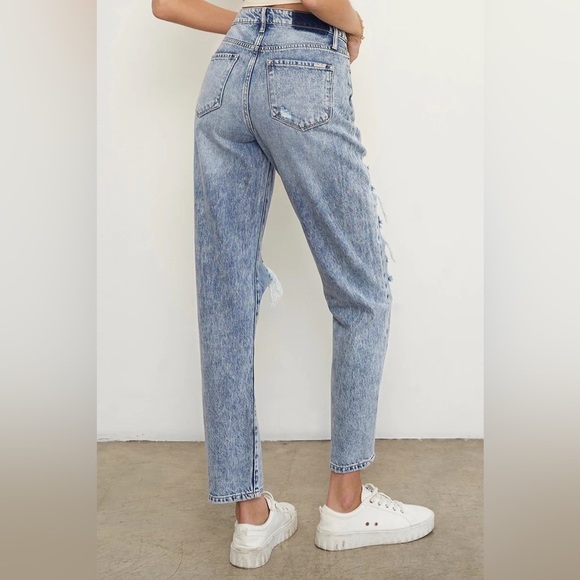 Insane Gene Stonewashed High Waist Ripped Boyfriend Jeans Size 11/29 - Picture 10 of 14